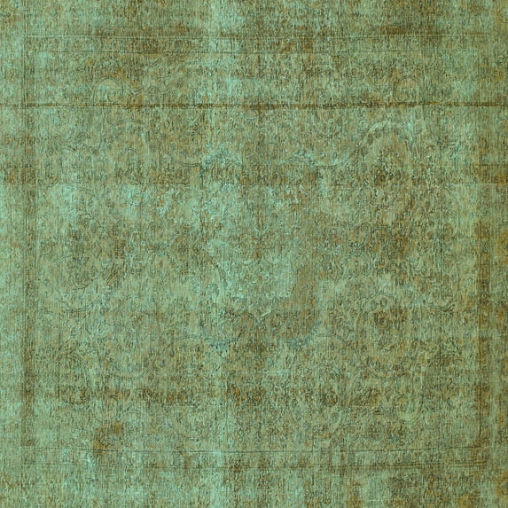 Ahgly Company Indoor Square Abstract Turquoise Blue Modern Area Rugs, 7' Square