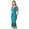 thumbnail image 3 of PrettyGuide Women's 1920s Dress Sequin Art Deco Flapper Dress with Sleeve, 3 of 7