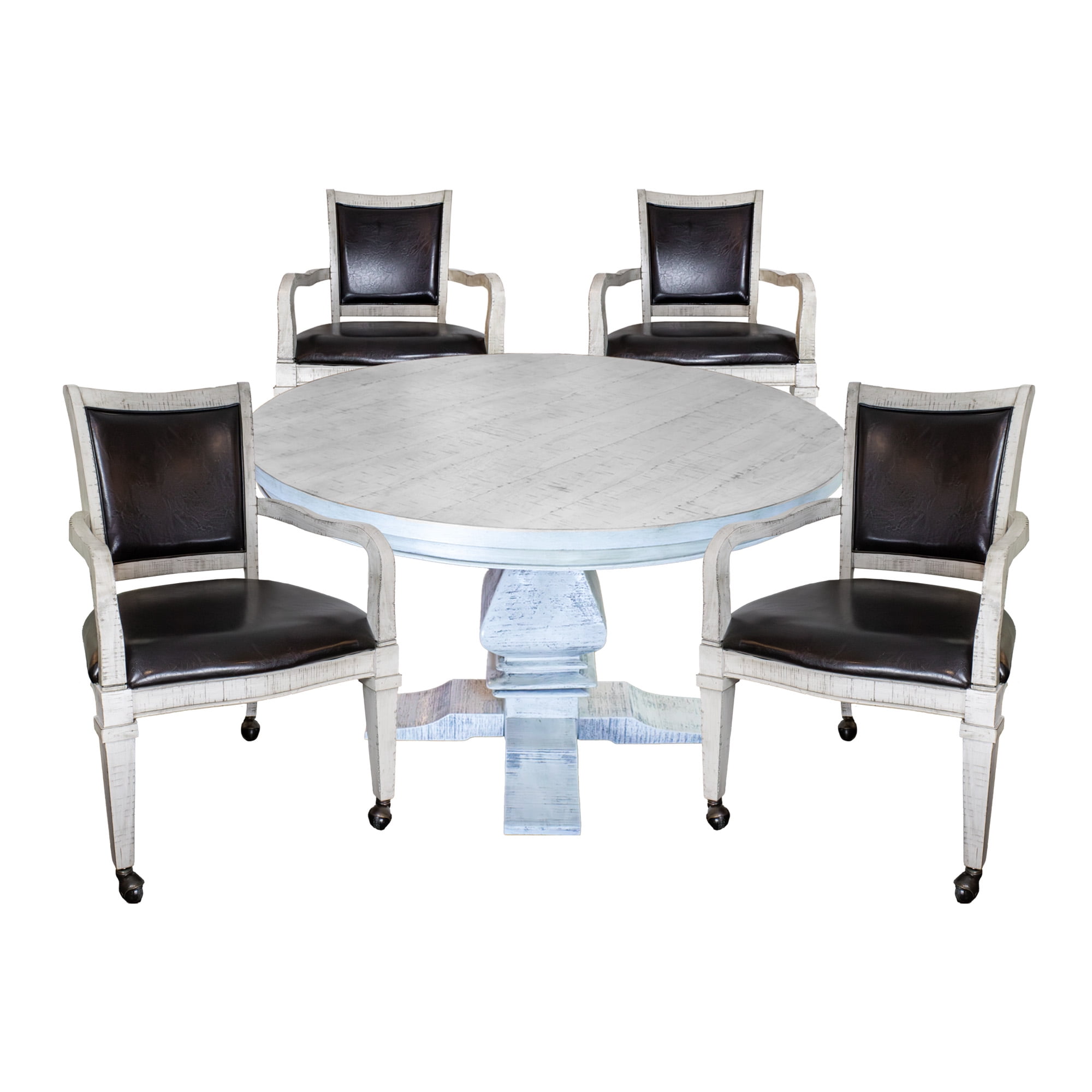 Hathaway Montecito Dining and Poker Table Set, 48-in W x 30-in H, Driftwood Finish