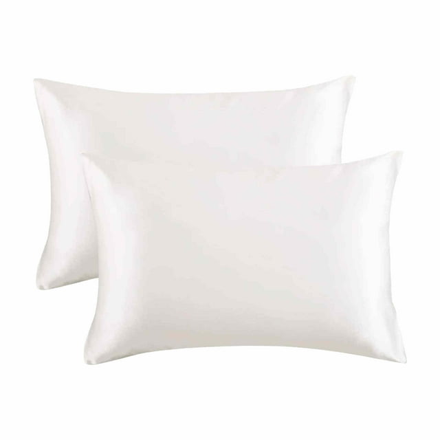 Under 10 Pillow Case 2PCS Standard Size (20x26 inches) Satin Pillow Covers with Envelope Closure