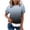A56 Navy, variant on Womens Trendy Ombre Gradient Puff Short Sleeve Blouses Layered Ruffle Hem Peplum Crewneck Elegant Casual Summer Vacation Flowy Babydoll Tunics Tops Shirts