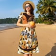 thumbnail image 4 of Gaeub Robes d'Automne pour Femmes avec Imprimé Citrouilles, Tunique Décontractée à Manches Courtes, Robe Midi d'Été pour Femmes, Robe à Manches Courtes pour Femmes, 4 of 6