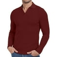 thumbnail image 6 of HAOMEIL Men's Polo Shirts Muscle V Neck T-Shirts Long Sleeve Slim Fit Polo Shirts for Men, 6 of 7