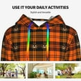 thumbnail image 4 of Cauagu Halloween Tartan Plaid for Women's Hooded Sweatshirts Pullover Hoodie for Women Fall Workout Sweat Long Sleeve Preppy Sweatshirts-Large, 4 of 7