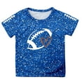 thumbnail image 4 of Fshinging Toddler Girls T Shirts Sequin Football Graphic Summer Tees Tops Glitter Print Short Sleeve Crew Neck Kids Clothes Size 3-4 Years, 4 of 4
