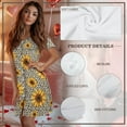 thumbnail image 5 of FKELYI Vintage Sunflower Leopard Print Women's Nightgowns Soft Sleepwear Dress Crew Neck Sleep Dress Comfy Button Down Pajama Dress Short Sleeve Loungewear for Spring Summer, L, 5 of 6