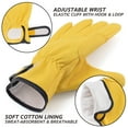 thumbnail image 3 of EINSKEY Leather Gardening Gloves, Thorn Proof Cotton Lined Safety Work Gloves with Hook & Loop, 3 of 5