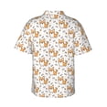 thumbnail image 4 of Xecao Corgi with Hearts print Hawaiian shirt - a stylish short-sleeve button-down for men, perfect for casual beach and tropical outings., 4 of 9