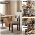 thumbnail image 2 of COLAMY 7-Piece Modern Dining Room Set, 63" Rectangular Kitchen Table with 6 Upholstered Dining Chairs, Heavy-Duty Ribbed Base Wood Dining Set - Lucena Oak/Brown, 2 of 9