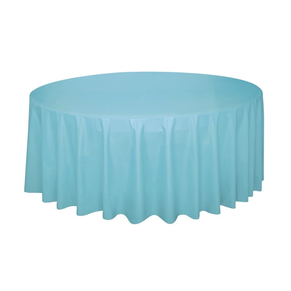Terrific Teal Round Plastic Table Cover (84") - 1 Count, Elegant & Vibrant Design, Premium Plastic & Easy Cleaning - Great For Parties & Events
