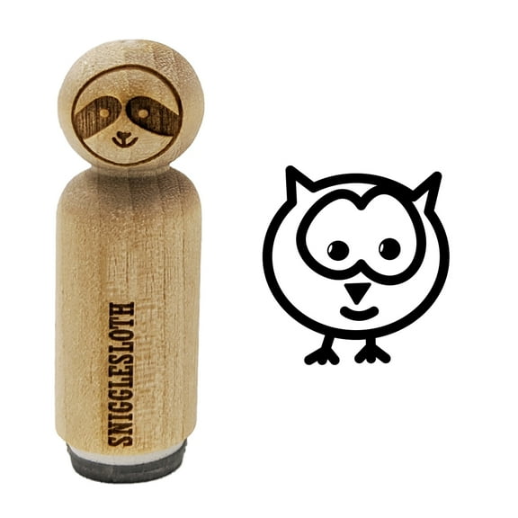 Owl Doodle Rubber Stamp for Scrapbooking Crafting Stamping - Mini 1/2 Inch