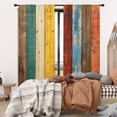 thumbnail image 2 of WNOOHIY Vintage Colorful Striped Wooden Plank Light-filtering Curtains for Young People Bedroom Living Room,Set of 2 Panels, 2 of 8