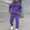 thumbnail image 3 of Yhkghxis LOS ANGLES Graphic Tracksuit Men 2 Piece Set Casual Workout Hoodies and Joggers Sweatsuits Sets Outfits with Pockets, 3 of 5