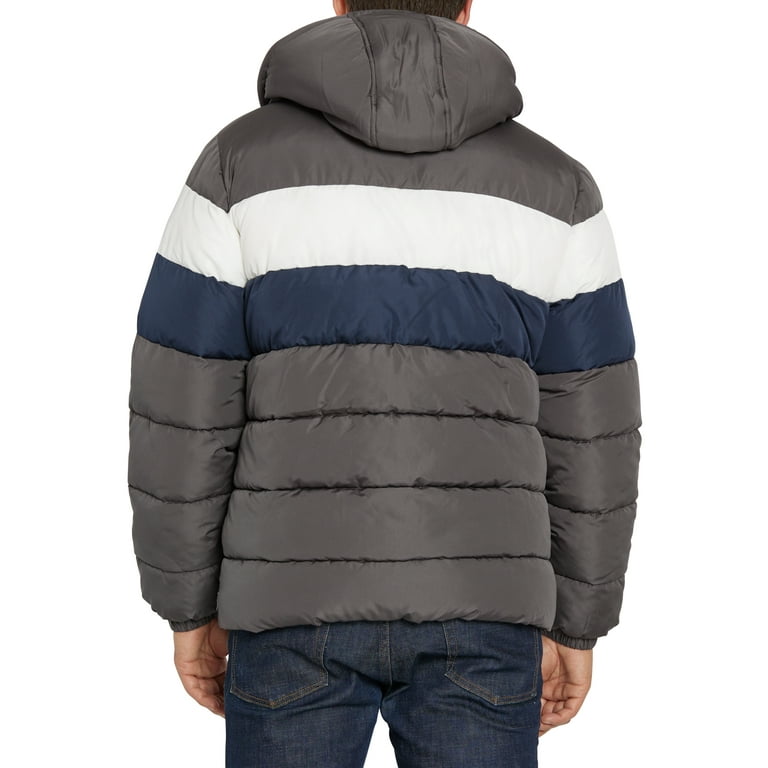 IZOD Men s Sherpa Lined Color Block Puffer Jacket Walmart