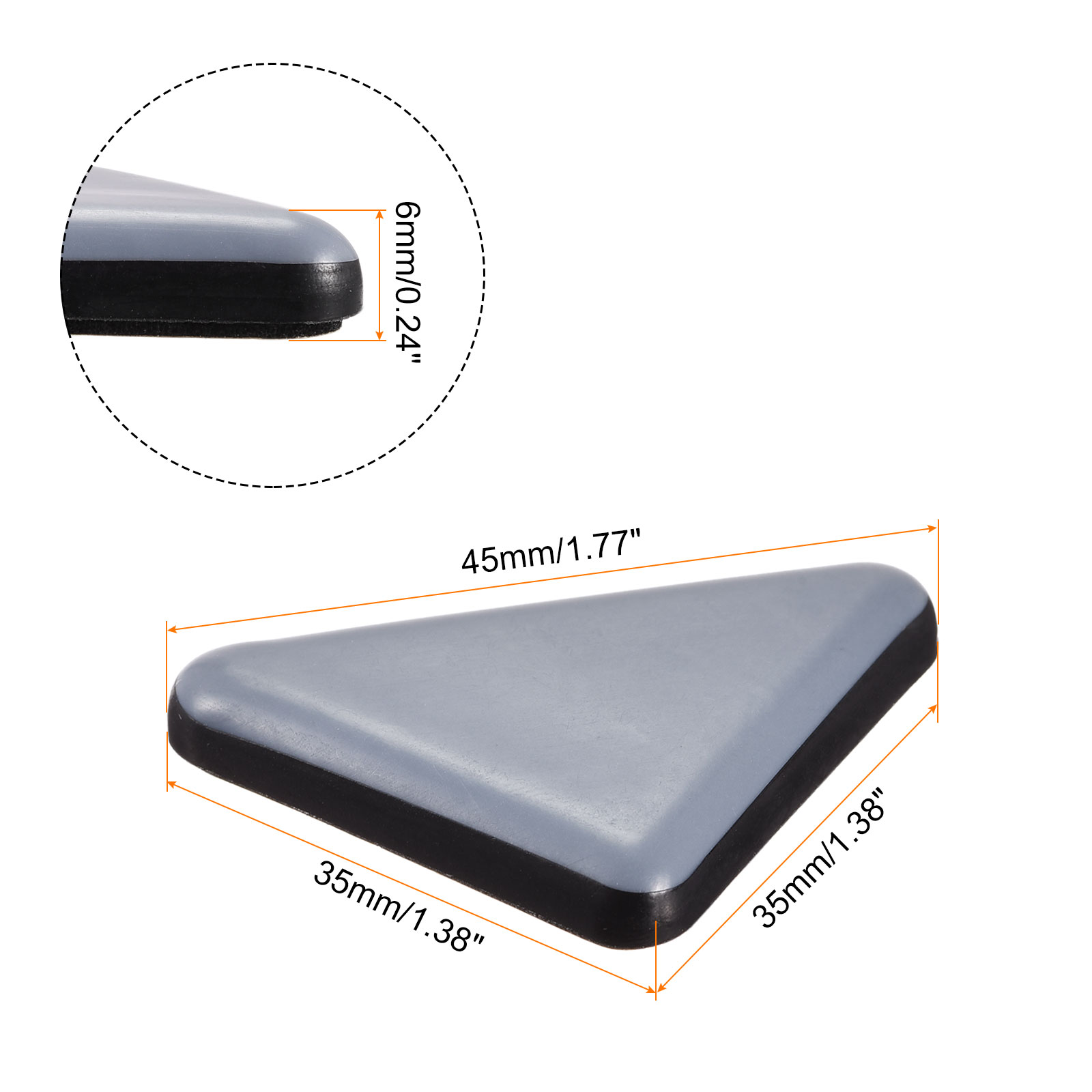 Unique Bargains Durable Triangle Furniture Sliders Adhesive Self Stickers 4 Pcs