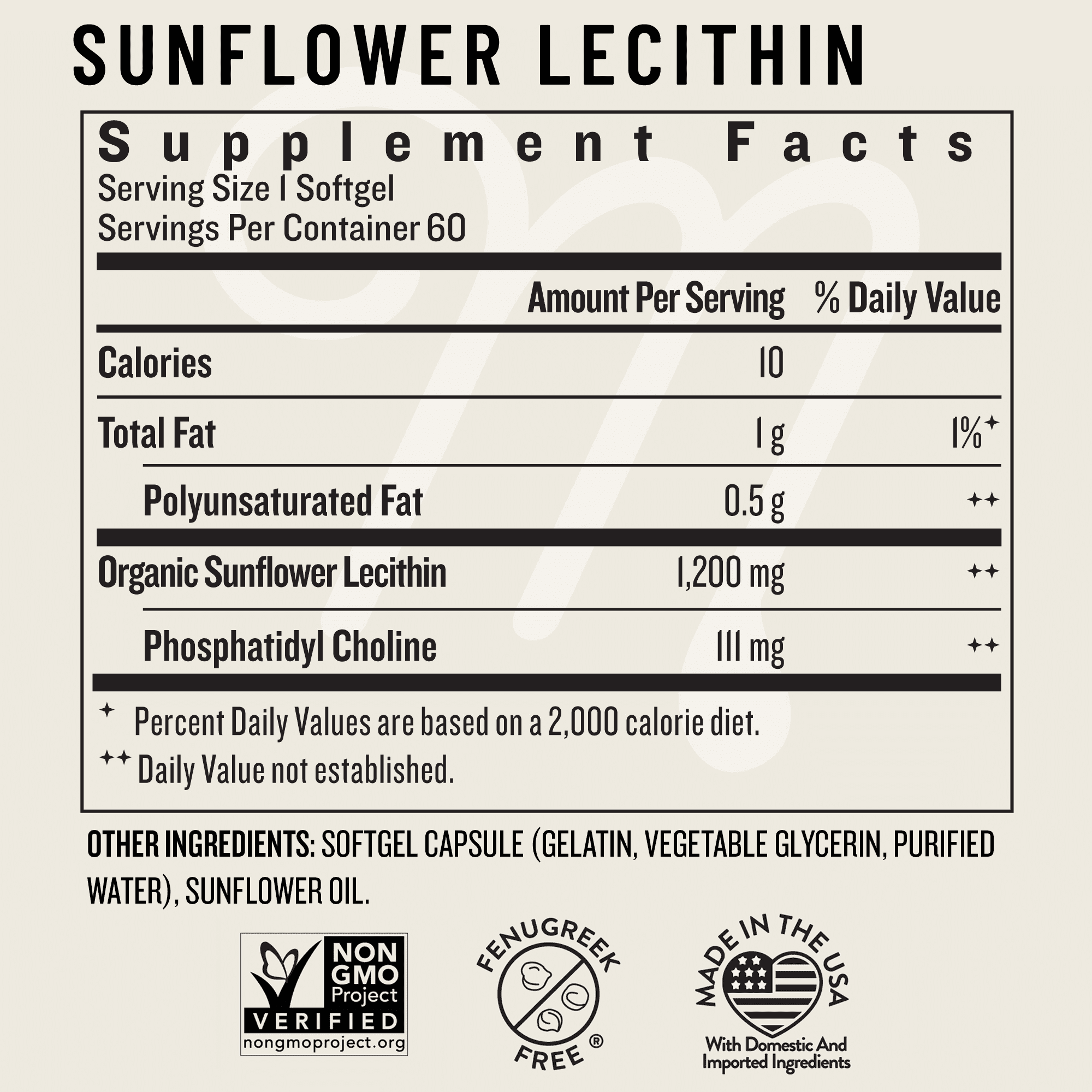 Legendairy Milk Sunflower Lecithin Softgels for Adults - Organic Dietary Supplement, 60 ct, 1 Bottle