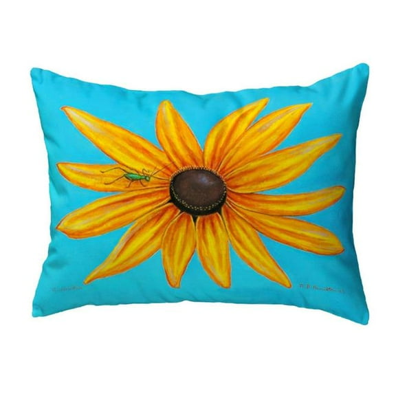 Betsydrake KS047 Black Eyed Susan on Blue Noncorded Pillow - Small
