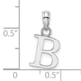 thumbnail image 3 of 10k White Gold Polished Block Initial B Charm 10K6423WB, 3 of 4