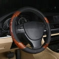thumbnail image 3 of Universal 15 Inch Steering Wheel Cover, Anti Slip Cover, Crocodile Grain Leather, 3 of 7