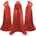 thumbnail image 4 of Capa de vampiro para adultos y niños, capa con capucha negra y roja, disfraces de fiesta de Carnaval de Halloween, ropa para hombres y mujeres, 4 of 4