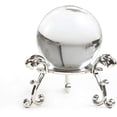 thumbnail image 3 of F-ber Multi Color 40mm/60mm/80mm Crystal Faceted Diamond Paperweight Wedding Favor Home Decor Metal Base Crystal Ball Stand (Silver), 3 of 6
