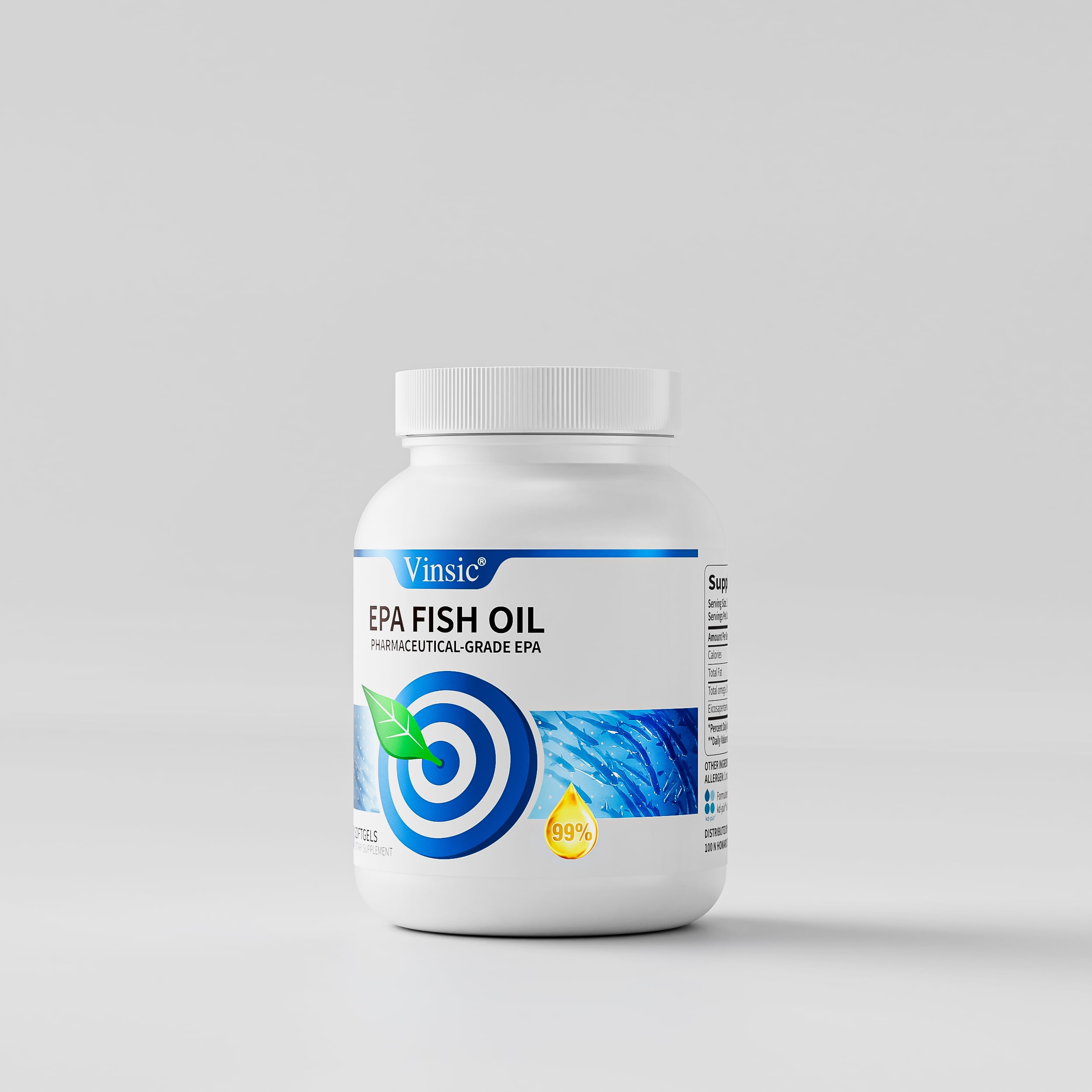 Vinsic Ultra-Concentrated High-Purity EPA≥99% Purity Fish Oil - 30 Softgels, 2000mg+ per Serving, KD Pharma Patented Extraction Process, Pure Marine Source, IFOS & GMP Certified, Switzerland Made