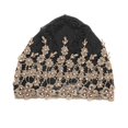 thumbnail image 3 of ZheElen Bonnet Femme Floral Chapeau Chimio Cancer Noir 1Ensemble, 3 of 6