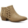 thumbnail image 2 of MARCO REPUBLIC Oslo Women's Ankle Boots Almond Toe Chunky Block Stacked Low Heels Booties for Women, Camel, Sizes 5-11, 2 of 7