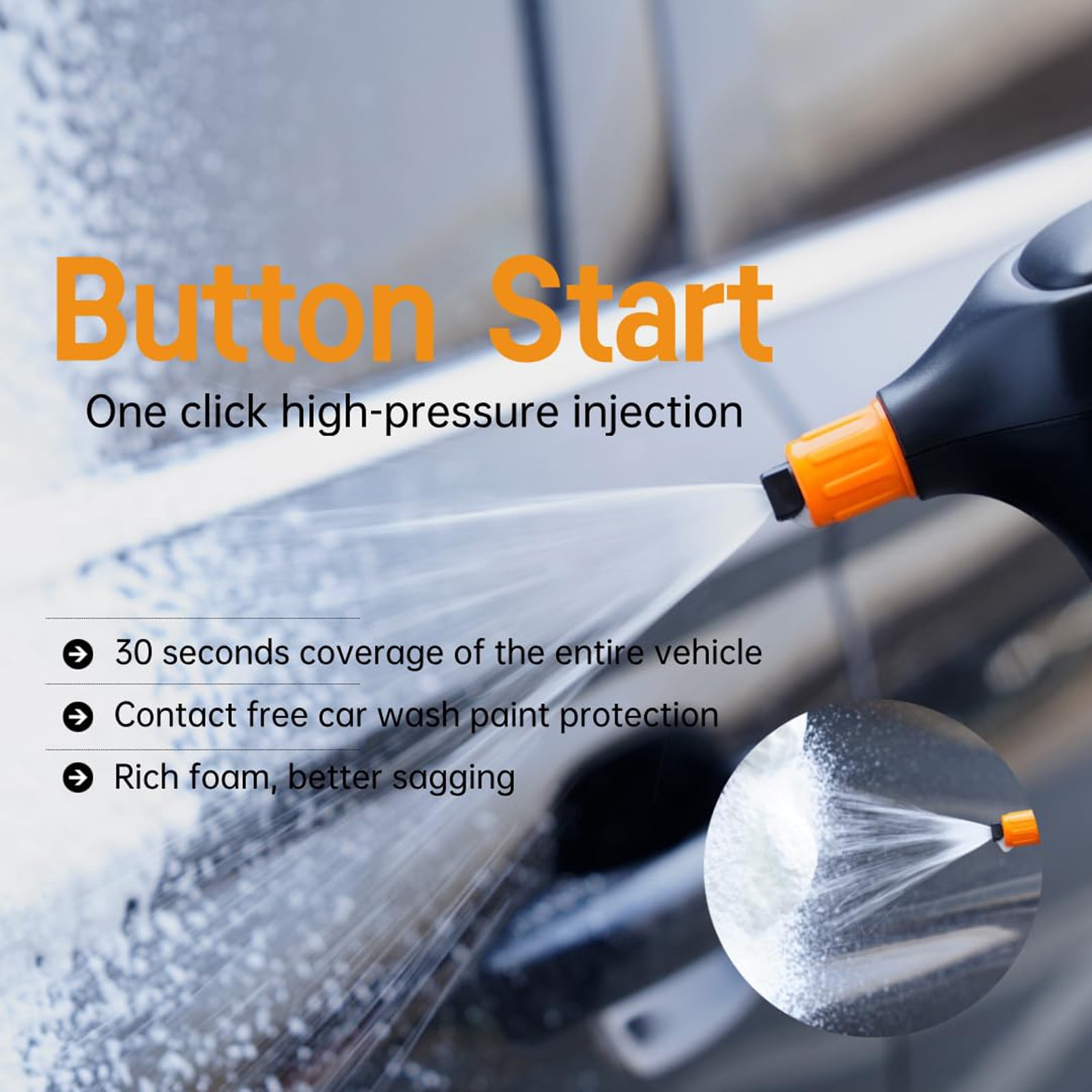 2L Electric Foam Sprayer With 2000mAh Pressure Washer Suitable For Car Home Cleaning Thickened Durability Design