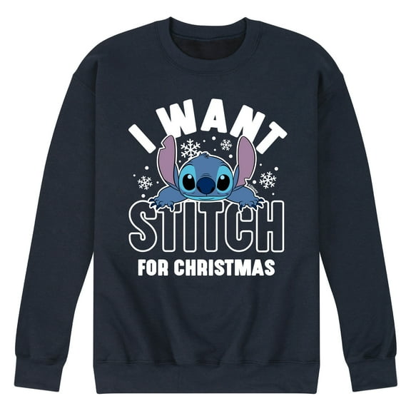 Lilo & Stitch - I Want A Stitch For Christmas - Men's Crew Neck Fleece Pullover