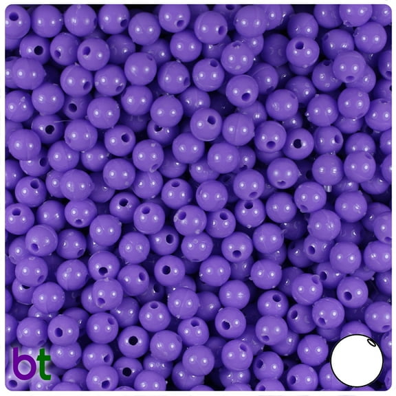 BeadTin Dark Lilac Opaque 6mm Round Plastic Beads (500pcs)