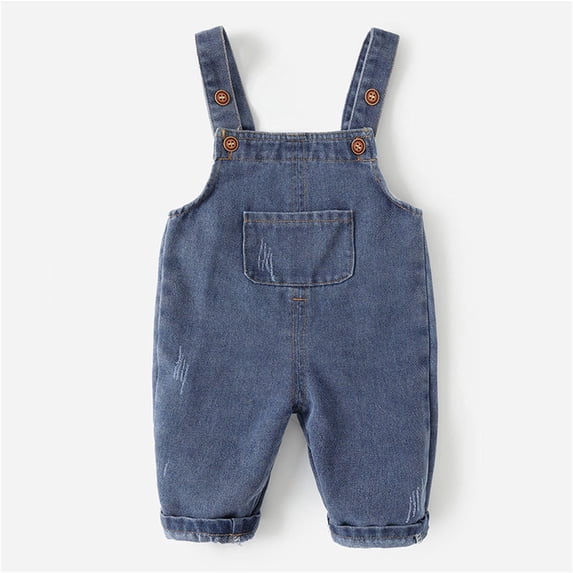 Boys Overalls Jeans Sleeveless Wide Leg Denim Jumpsuit Toddler 18-24 Months Old Boy Gifts