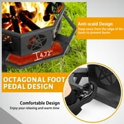 Ktaxon 43 in Octagonal Fire Pit with Foot Pedals & Star Cutouts, Wood Burning, Portable, Black