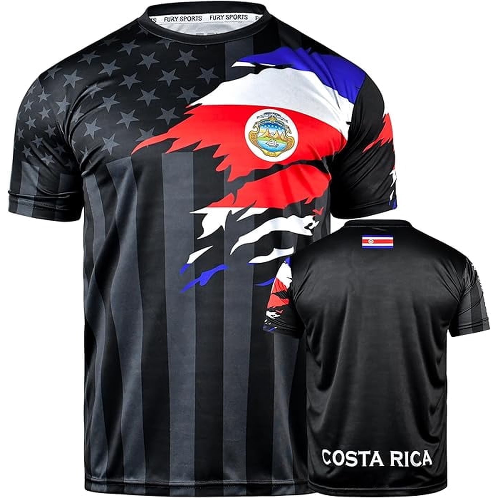 Fox & Fury Costa Rica Soccer Jersey for Men & Women – Adult Unisex Football Shirt, Camiseta de Futbol Costa Rica