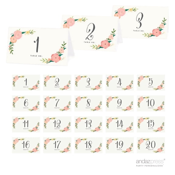 Koyal Wholesale Table Place Cards Boho Floral Tea Party Decorative 20-Pack