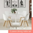 thumbnail image 2 of Modern White Dining Table Set for 4 Featuring White Dining Table with 4 White Dining Chairs - Space Saving, 2 of 5