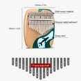 thumbnail image 4 of 17 Keys Beech Wooden Thumb Finger Piano Mini  Portable Musical Instrument, 4 of 7