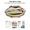 thumbnail image 4 of Tote Bag for Women - Pomeranian Dog and Flower Floral Shoulder Bag - Large Utility Work Duffle Bag with Zipper Handbag for Travel, Work, Sprots, 4 of 5