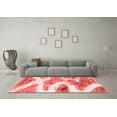 thumbnail image 3 of Ahgly Company Machine Washable Indoor Square Abstract Red Modern Area Rugs, 4' Square, 3 of 4