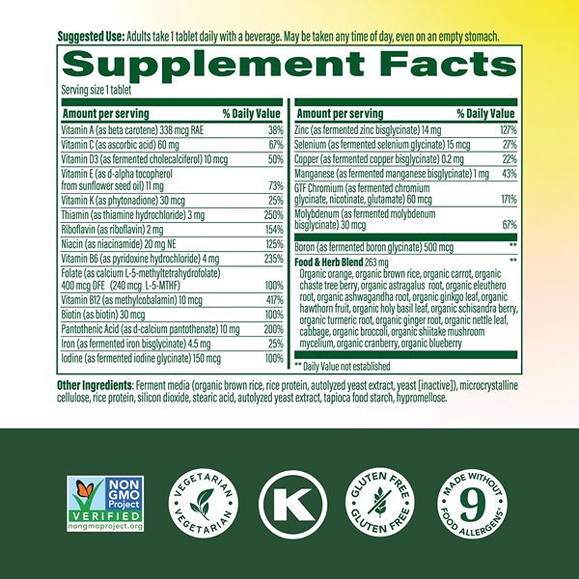 MegaFood Women's 40+ Multivitamin - Vitamins B12, B6, C & D3, Zinc & Iron - 60 Servings