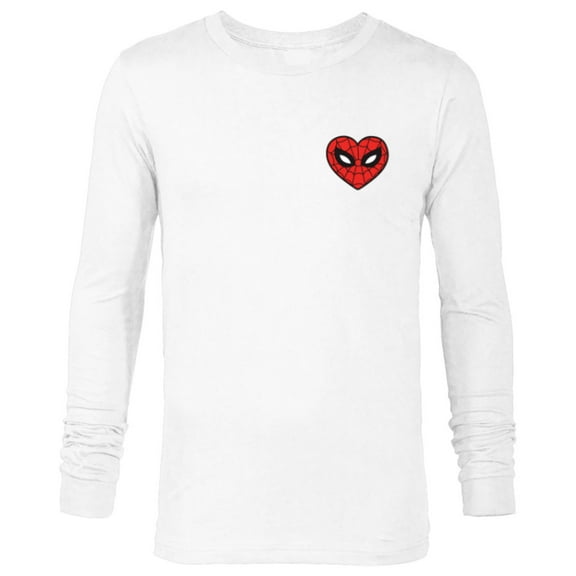 Marvel Spider-Man Valentine’s Day Love Sixties Heart Mask - Long Sleeve T-Shirt for Men - Customized-White