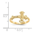 thumbnail image 3 of 14K Yellow Gold Ring Band Themed diamond-cut Crucifix, 3 of 5