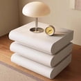 thumbnail image 7 of Modern Leather Bedside Table, Nightstand with 3 Drawers, Floor Standing Night Stand, No Installation Required (White), 7 of 7