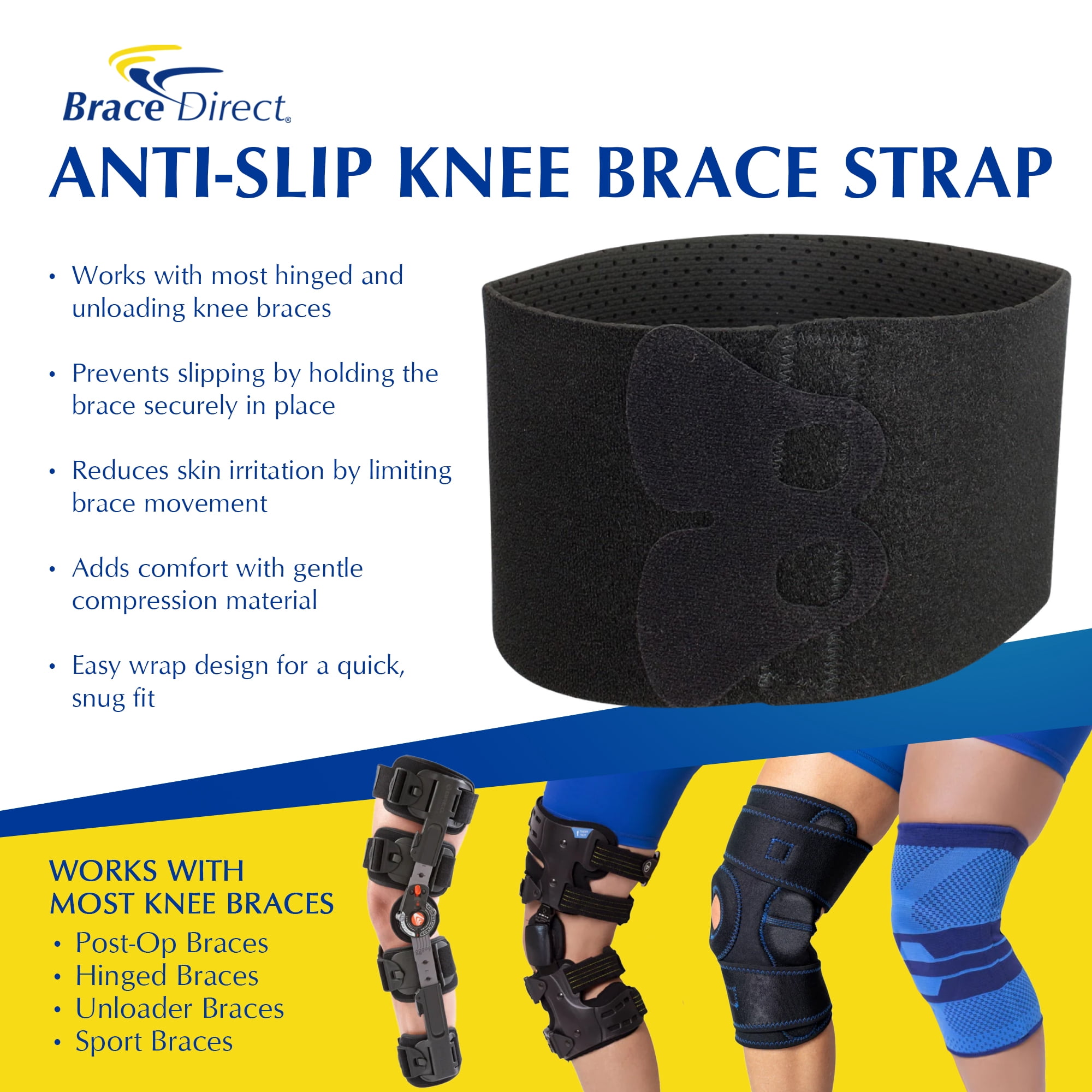 Brace Direct Anti-Slip Strap for Knee Brace PDAC L2397 - Enhanced Stability & Support for All Knee Braces