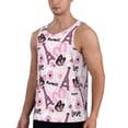 thumbnail image 2 of Xecao Eiffel Tower and Butterflies Men's Tank Top Workout Quick Dry Sleeveless Gym Jogging Muscle Shirts Summer Swim Beach Tops, 2 of 9