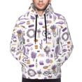 thumbnail image 2 of Bingfone Lavender Flowers Men's Drawstring Hoodie Long Sleeve Pocket Sweatshirts-Large, 2 of 6