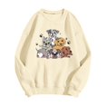 thumbnail image 1 of VBARHMQRT Chandail Surdimensionné pour Femmes Women C'est l'Automne Citrouille Chandail Imprimé Léopard Décontracté à Manches Longues chandail Chemise Hauts Blouse, 1 of 2
