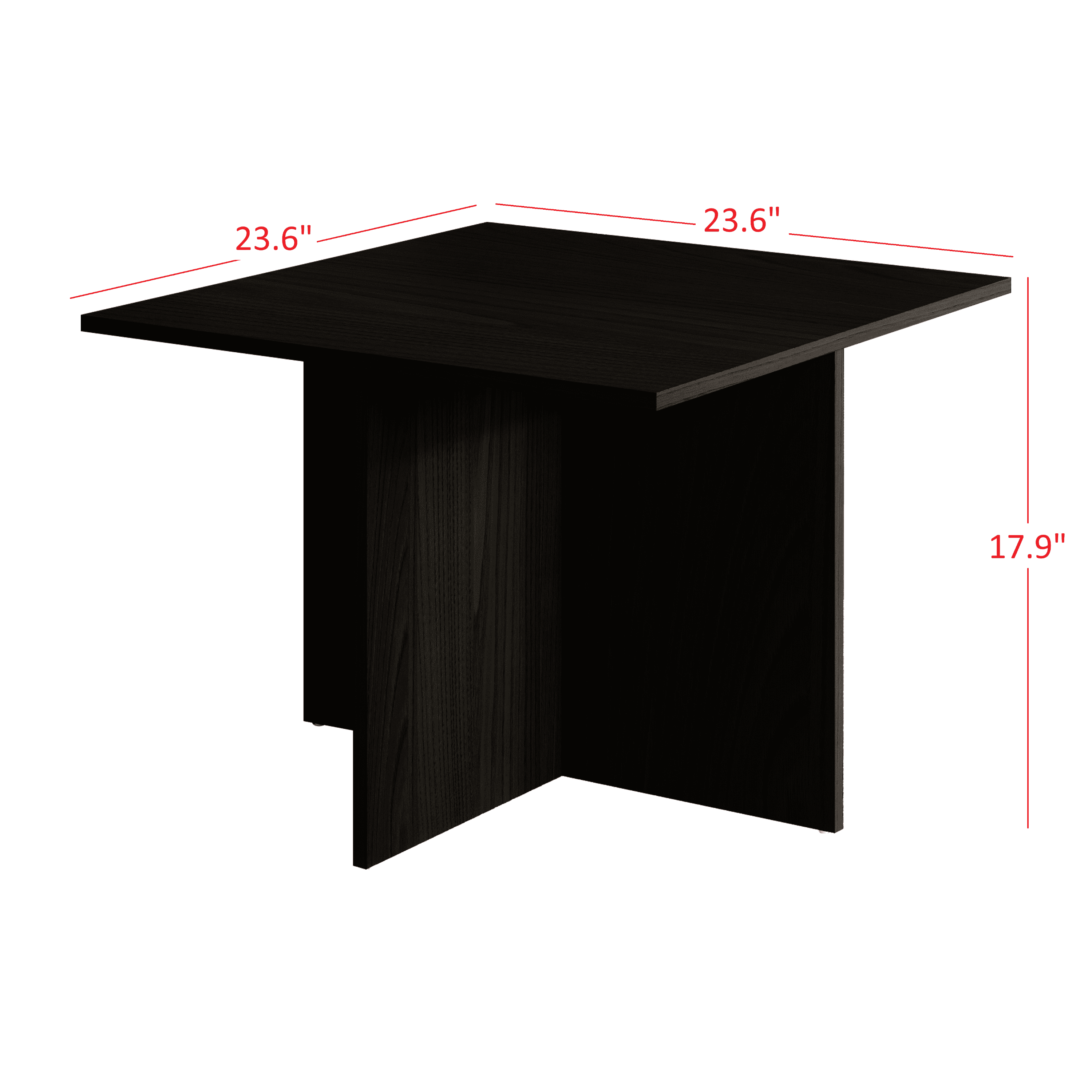 Home Design Joliet 3-Piece Coffee Table Set with Rectangular Coffee Table and 2 Matching End Tables, Natural Wood Grain Finish with Modern Open Shelf Design for Living Room, Black