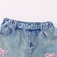 thumbnail image 4 of PMVFHDE Girls Casual Denim Pants Loose Straight Leg Wide Trousers For Kids Autumn Daily School Wear Blue,11-12 Years, 4 of 9