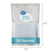 Great Value Plastic Basic White Disposable Spoons, 24 Count